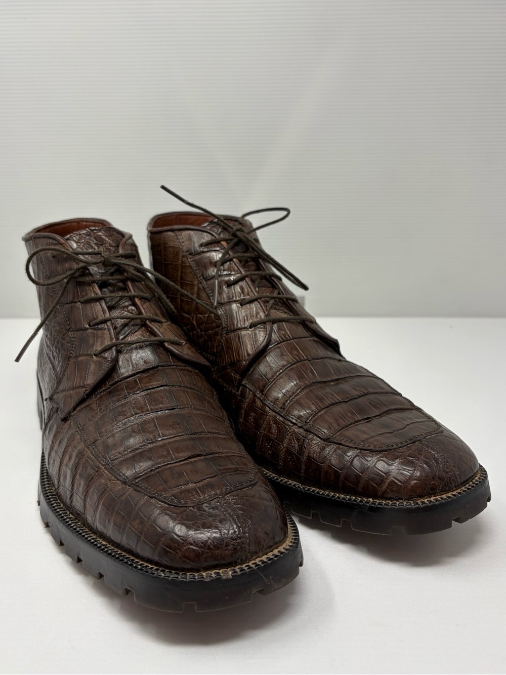 Los Altos Mens Size 11 Exotic Boots Caiman Crocodile Hornback Ankle Chukka